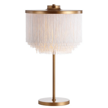 Jonathan Y Coco Fringed Metal LED Table Lamp