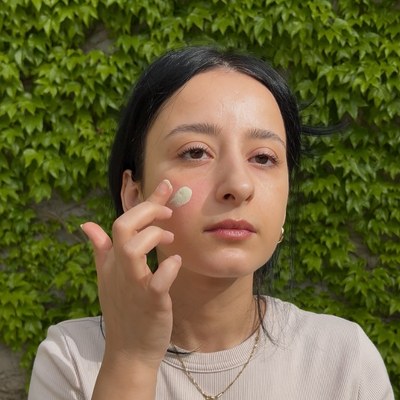 Step 3 of Color Correcting Redness - Demo of Using the Tiniest Amount Possible