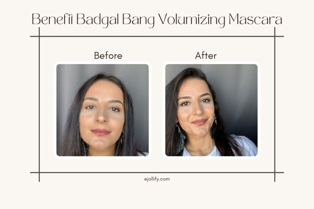 Benefit Badgal Bang Volumizing Mascara Before and After