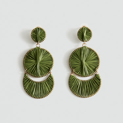 Mango Long Earrings with Circular Design