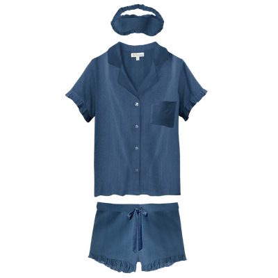 PJ Salvage Pointelle Essentials Deep Sea 3-Piece Shorts Set